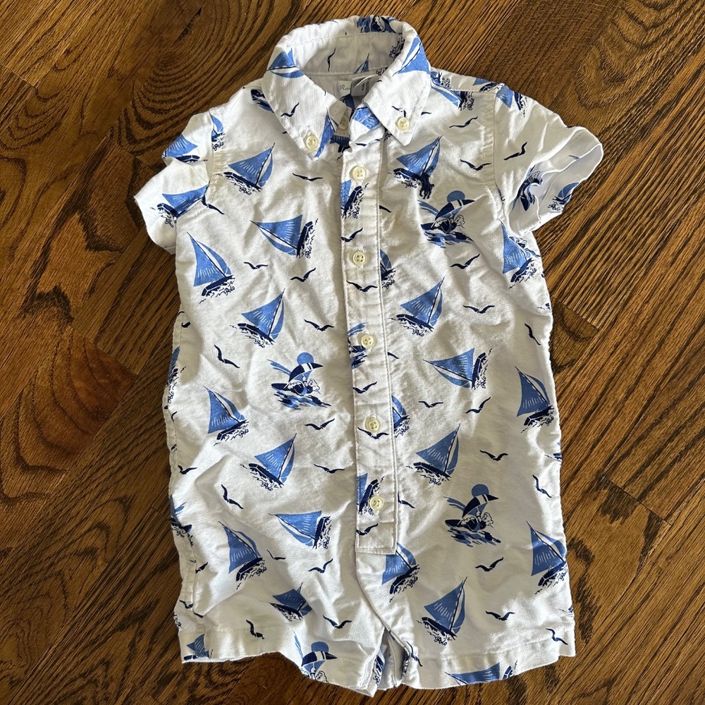 Polo Ralph Lauren Baby Sailboat-Print One-Piece 6M